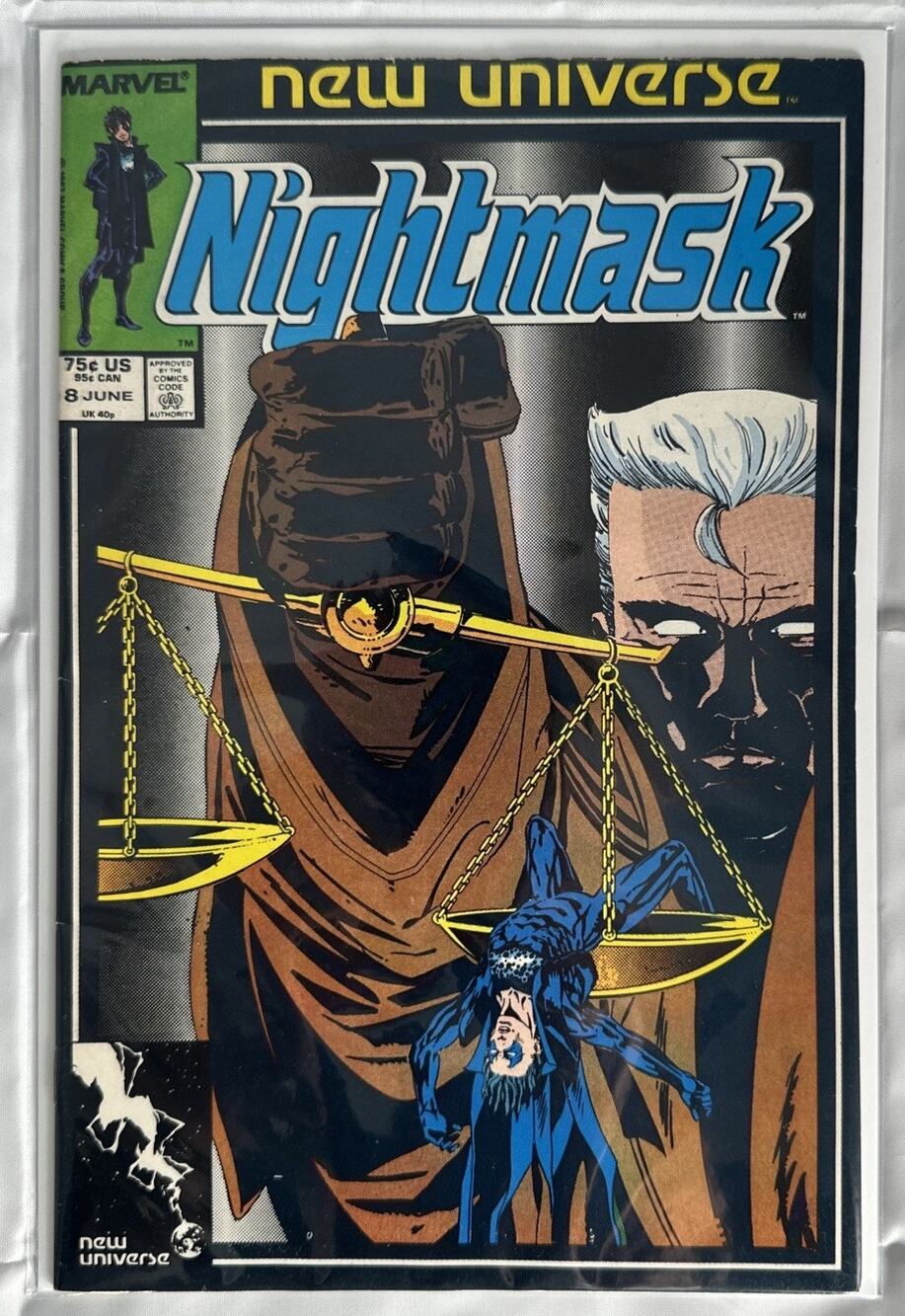 Marvel Comics Nightmask #8 Goodwin, Salmons, Milgrom, New Universe 1986 vfn+/nm